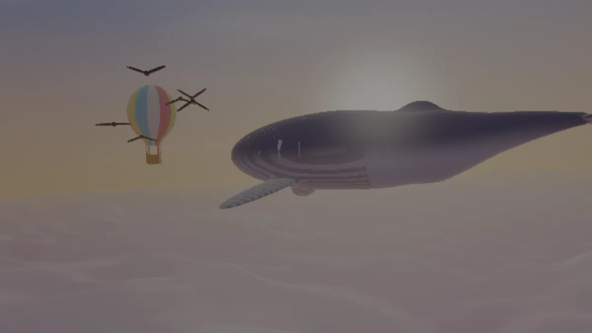 The whale and balloon picture darkened mid-flash